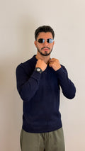 Polo Uomo a Maniche Lunghe Blu Navy – Eleganza senza Tempo