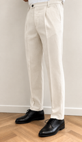 Pantalone Sartoriale Uomo Avorio