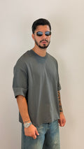Maglia crop grigia