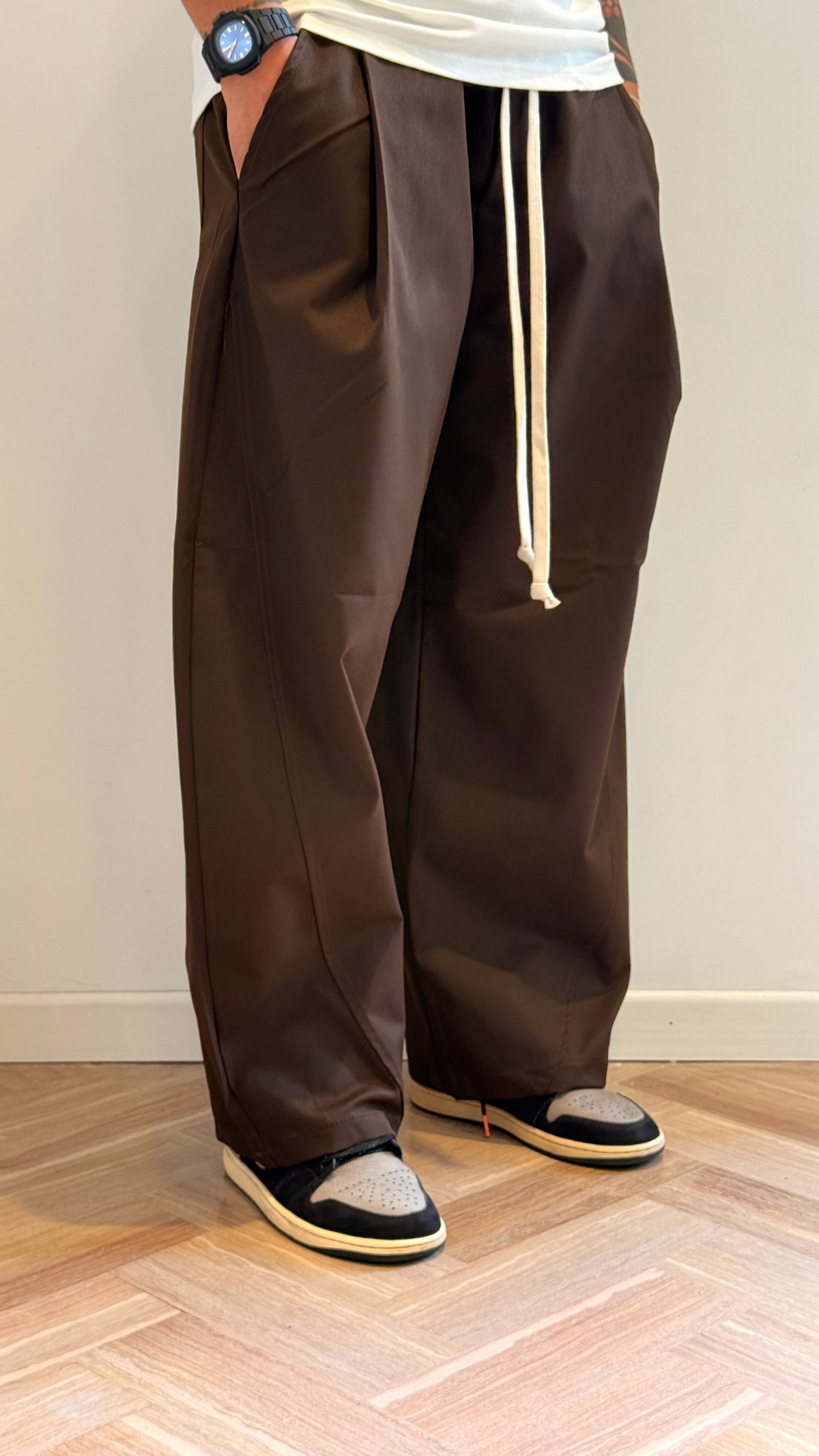 Pantalaccio tessuto tecnico marrone