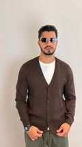 Cardigan Uomo Marrone Cioccolato a Trecce – Stile Casual Elegante