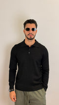 Polo Uomo a Maniche Lunghe Nera – Eleganza e Stile Minimal
