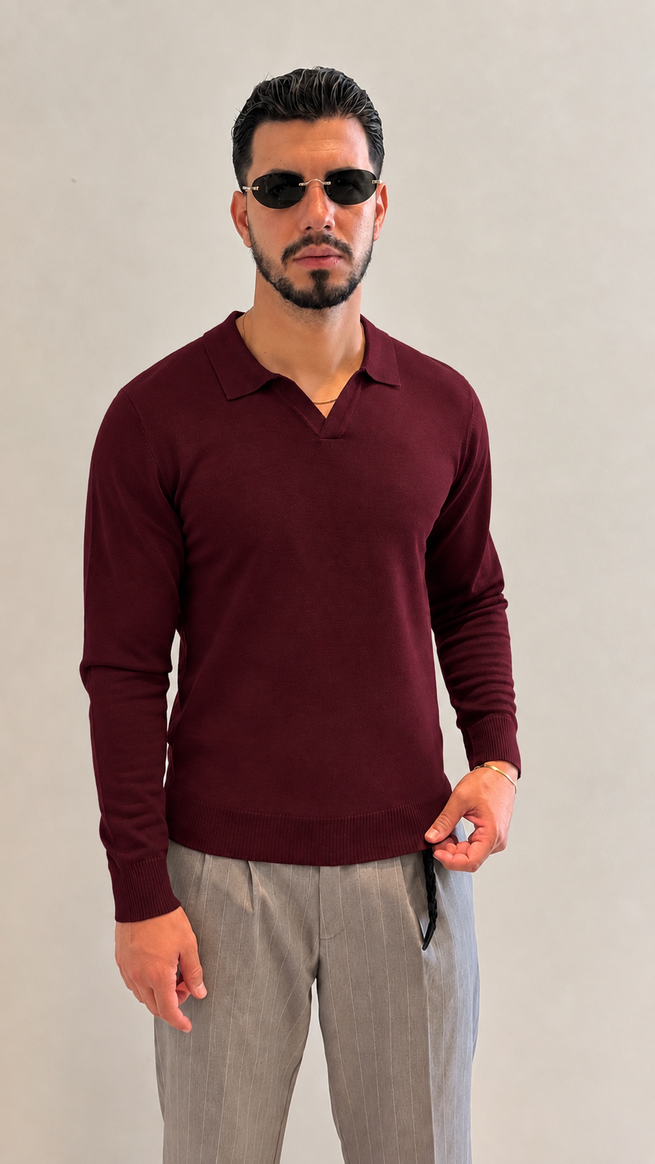 Maglia filo amaranto