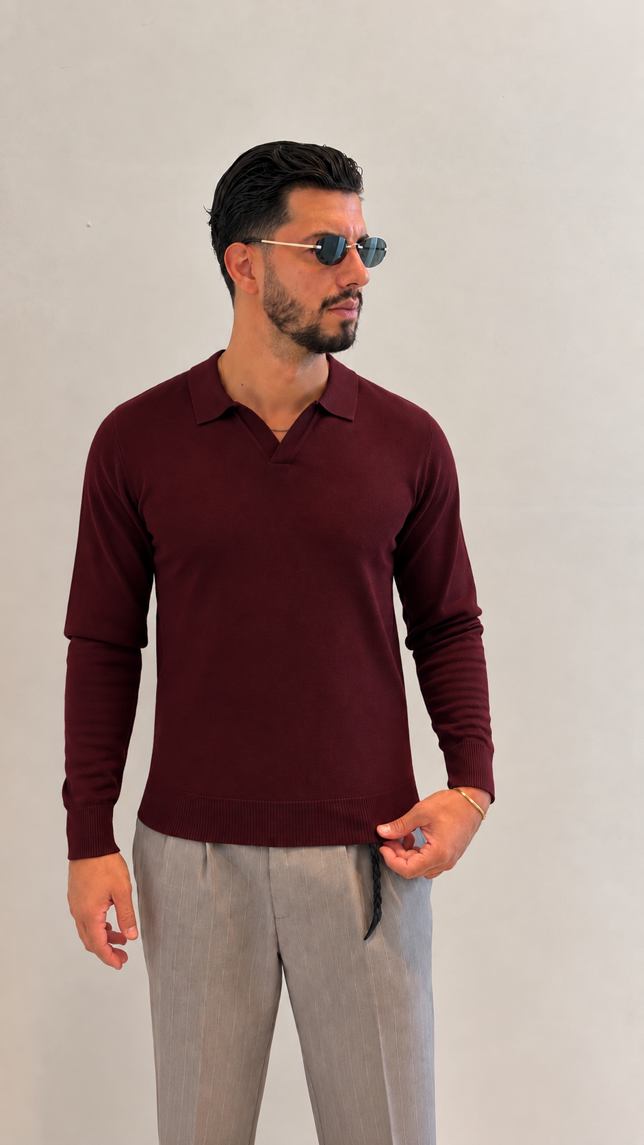 Maglia filo amaranto