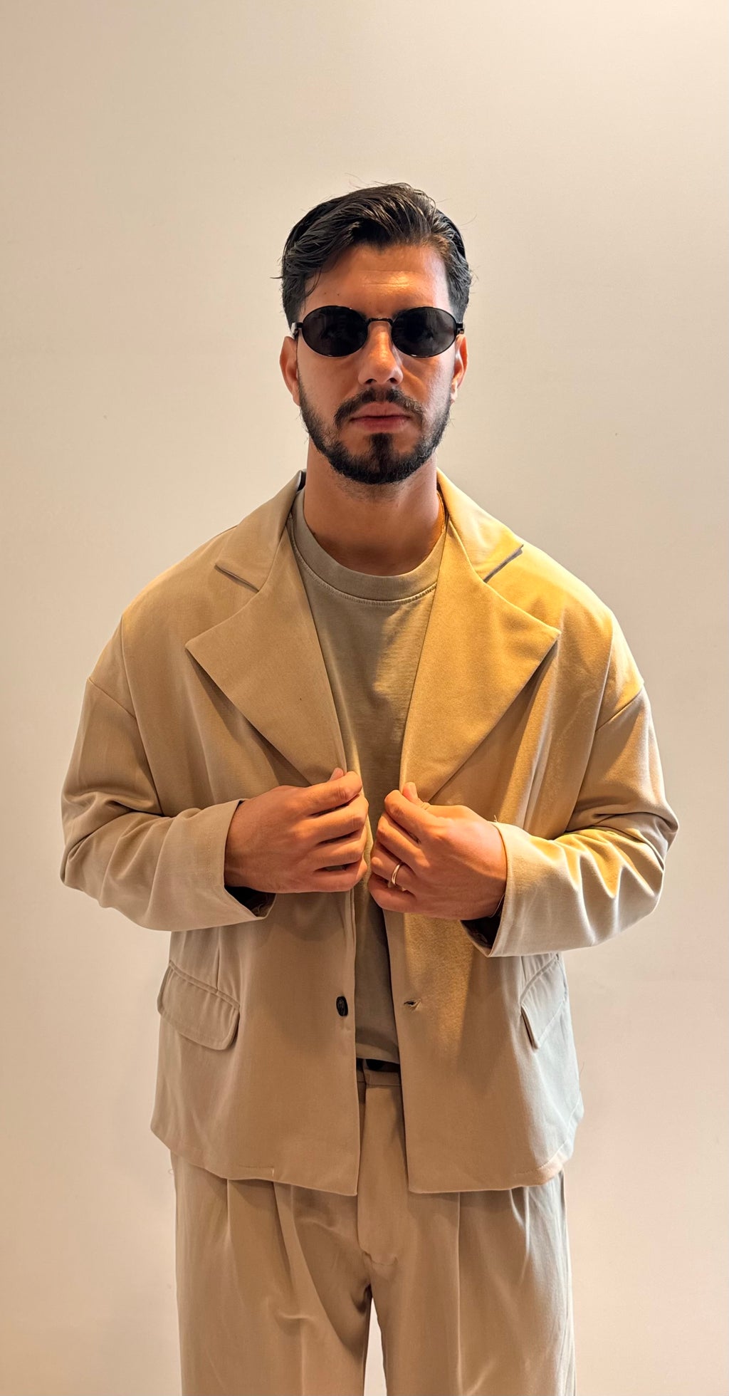 Coordinato Uomo Beige – Blazer e Pantalone
